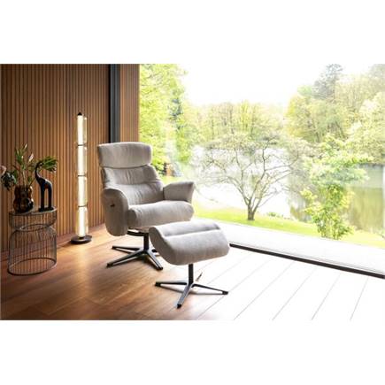 Henders en Hazel relax (incl. poef) - stof Livigno Creme