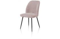 Henders en Hazel LEONIDAS eetkamerstoel frame rough off black (ROB) - stof Rivas Zacht Rose