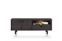 Henders en Hazel LIVADA tv meubel lowboard 170 cm - 2-deuren + 1-klep + 1-niche Onyx