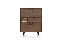 Henders en Hazel 115 cm. - 4-deuren + 1-lade + 1-niche Choco Brown bergkast