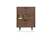 Henders en Hazel LIVADA bergkast 115 cm - 4-deuren + 1-lade + 1-niche Choco Brown