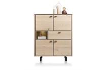 Henders en Hazel LIVADA bergkast 115 cm - 4-deuren + 1-lade + 1-niche Natural