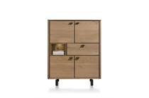 Henders en Hazel 115 cm. - 4-deuren + 1-lade + 1-niche Railway Brown Lak bergkast