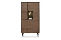 Henders en Hazel 110 cm. - 4-deuren + 1-lade + 2-niches Choco Brown bergkast