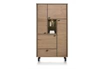 Henders en Hazel 110 cm. - 4-deuren + 1-lade + 2-niches Railway Brown Lak bergkast