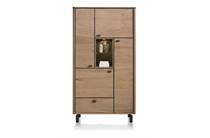 Henders en Hazel LIVADA bergkast 110 cm - 4-deuren + 1-lade + 2-niches Railway Brown Lak