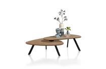 Henders en Hazel LIVADA salontafel set - 90 x 90 cm + 110 x 60 cm Railway Brown Lak