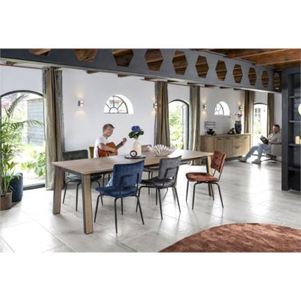 Henders en Hazel eetkamerstoel - off black - stof Karese Camel