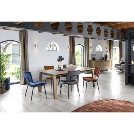 Henders en Hazel eetkamerstoel - off black - stof Karese Camel