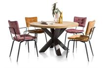 Henders en Hazel MANOU eetkamer fauteuil eetkamerstoel - off black - stof Karese Donkerblauw