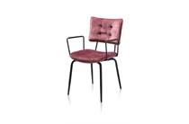 Henders en Hazel MANOU eetkamer fauteuil off black - stof Karese Burgundy Red