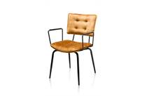 Henders en Hazel MANOU eetkamer fauteuil off black - stof Karese Okergeel