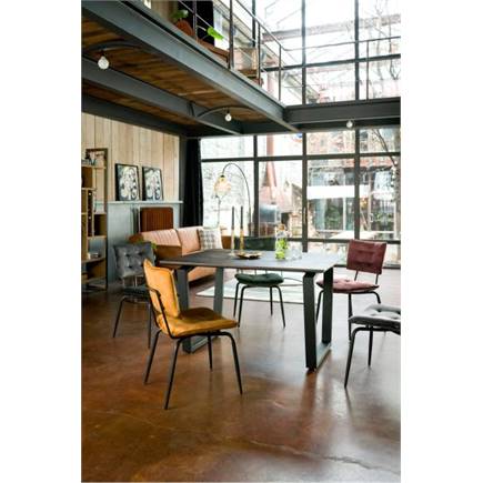 Henders en Hazel met armen - off black - stof Karese Donkerblauw