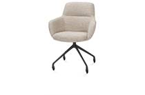 Henders en Hazel MATEO eetkamer fauteuil wielen - rough off black - Bellini Creme