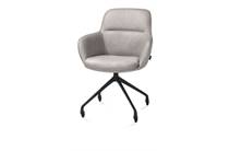 Henders en Hazel MATEO eetkamer fauteuil wielen - rough off black - Pala Lichtgrijs