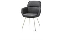 Henders en Hazel 4-pootjes - creme - Pala Antraciet eetkamer fauteuil