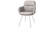 Henders en Hazel 4-pootjes - creme - Pala Lichtgrijs eetkamer fauteuil