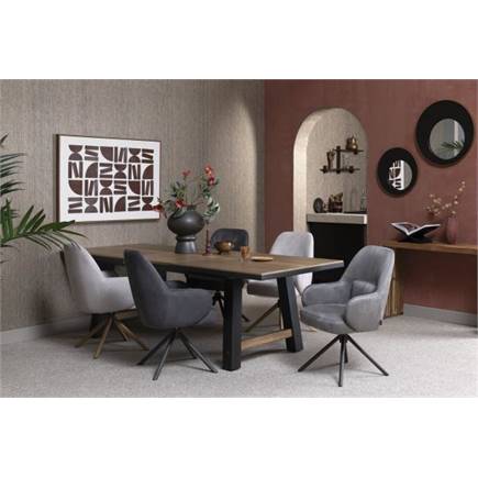 Henders en Hazel grafiet frame met relaxsysteem - draaibaar - stof Calabria Antraciet