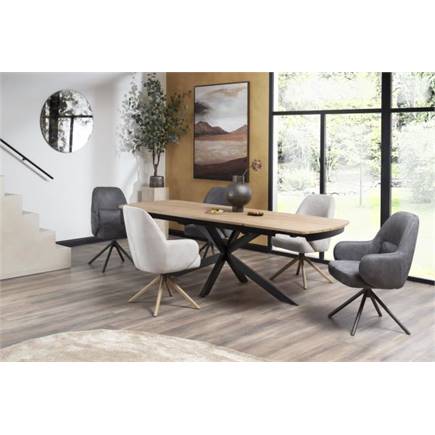 Henders en Hazel grafiet frame met relaxsysteem - draaibaar - stof Calabria Antraciet