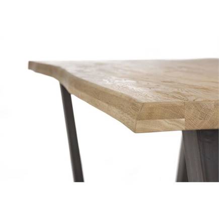 Henders en Hazel 130 x 90 cm (hoogte: 92 cm) Met Rand Boomschors + V-Vorm Metalen / Houten Poot