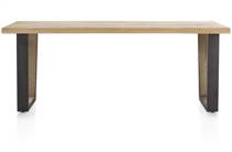Henders en Hazel METALOX eetkamertafel 200 x 100 cm Met Rand Boomschors + V-Vorm Metalen / Houten Poot