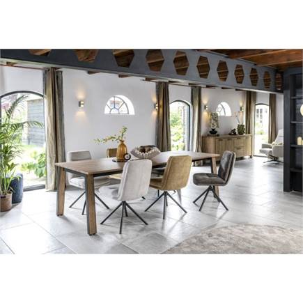 Henders en Hazel draaibaar - graphiet frame - stof Livigno Creme