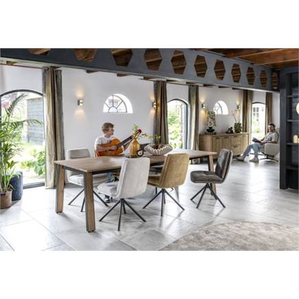 Henders en Hazel draaibaar - graphiet frame - stof Livigno Creme