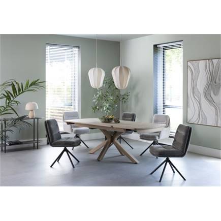 Henders en Hazel draaibaar - graphiet frame - stof Livigno Creme