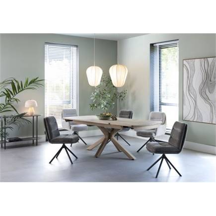 Henders en Hazel draaibaar - graphiet frame - stof Livigno Creme