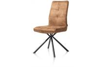 Henders en Hazel Milva eetkamerstoel zwart frame Stof Calabria Cognac - Greep Zwart