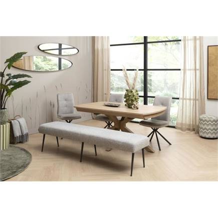 Henders en Hazel graphiet frame 4-poots - stof combi Pala / Luton + greep Kiezel