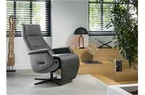 Henders en Hazel MINERVA fauteuil relax- - hoge rug Relax - Medium Met Zero Gravityfunctie, Elec. Hoofdsteun, Batterij En Designsterpoot - Stof Nubucco Charcoal
