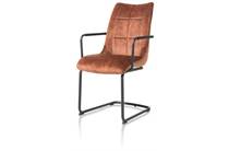 Henders en Hazel MISCHA eetkamer fauteuil swing rond + greep - stof karese Koper