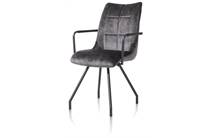 Henders en Hazel MISCHA eetkamer fauteuil 4-poots + greep - stof karese Antraciet