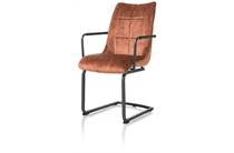 Henders en Hazel MISCHA eetkamer fauteuil swing vierkant + greep - stof Karese Koper