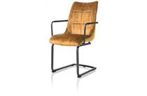 Henders en Hazel MISCHA eetkamer fauteuil swing vierkant + greep - stof Karese Okergeel