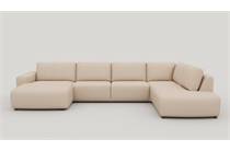 Henders en Hazel MURCIA hoekbank Longchair links+2.5-zits zonder armen+ottomane big rechts + pocket - enzo Champagne