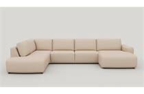 Henders en Hazel MURCIA hoekbank Ottomane big links+2.5-zits zonder armen+longchair rechts + pocket - enzo Champagne