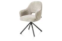 Henders en Hazel NIKOLAS eetkamer fauteuil centrale poot draaibaar - graphite (RAL 7022) - stof Enzo Champagne