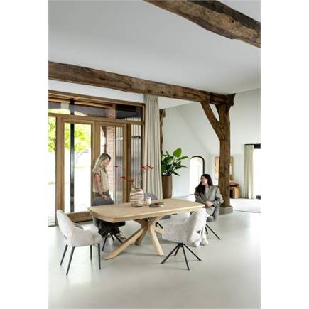 Henders en Hazel centrale poot draaibaar - graphite (RAL 7022) - stof Enzo Grijs