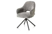 Henders en Hazel NIKOLAS eetkamer fauteuil centrale poot draaibaar - graphite (RAL 7022) - stof Enzo Grijs