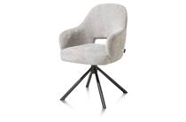 Henders en Hazel centrale poot draaibaar - graphite (RAL 7022) - stof Enzo Kiezel eetkamer fauteuil