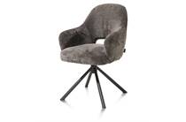 Henders en Hazel centrale poot draaibaar - graphite (RAL 7022) - stof Enzo Lava eetkamer fauteuil