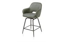 Henders en Hazel barstoel - draaibaar - graphite (RAL 7022) - stof Pala Groen eetkamer fauteuil