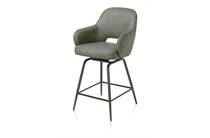 Henders en Hazel NIKOLAS eetkamer fauteuil barstoel - draaibaar - graphite (RAL 7022) - stof Pala Groen