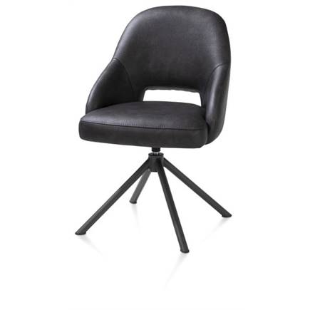 Henders en Hazel centrale poot draaibaar - graphite (RAL 7022) - stof Pala Lava