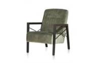 Henders en Hazel NORTHON fauteuil met houten arm vintage clay / white / black