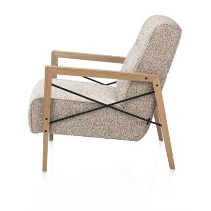 Henders en Hazel met houten arm vintage clay / white / black