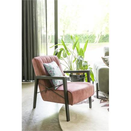 Henders en Hazel met houten arm vintage clay / white / black