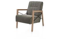 Henders en Hazel met houten arm vintage clay / white / black fauteuil